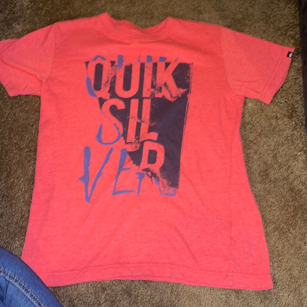 Boys Large Quicksilver T-Shirt Red